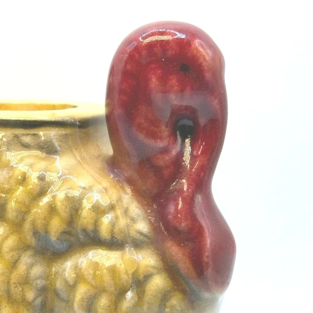 Napcoware Turkey Candle Holder Multicolor Ceramic Thanksgiving Decor Setting Vtg